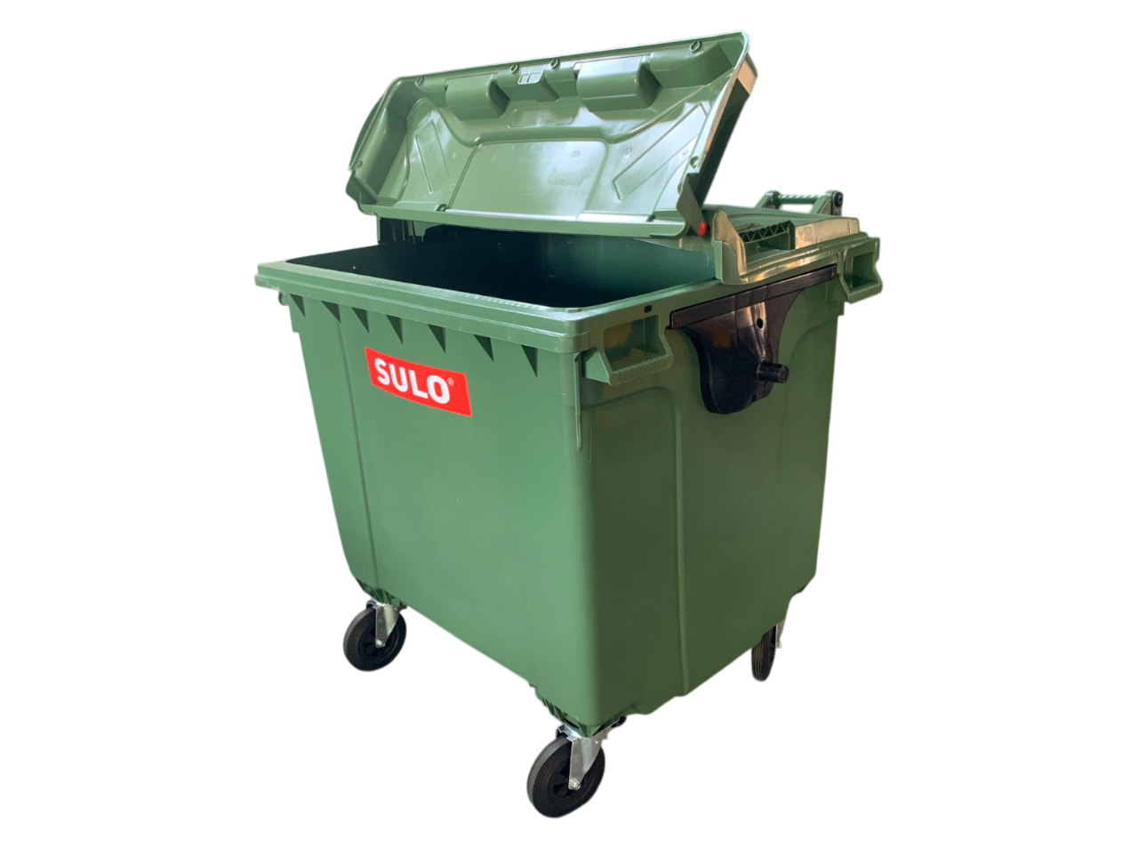 Сміттєвий контейнер SULO, зелений 1100 літрів плоска кришка з кришкою в кришці